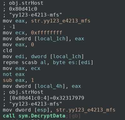 DecryptData function being called