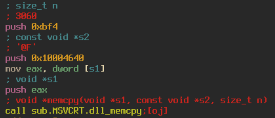 Copying memory into allocated space