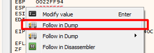 Follow ESP in dump
